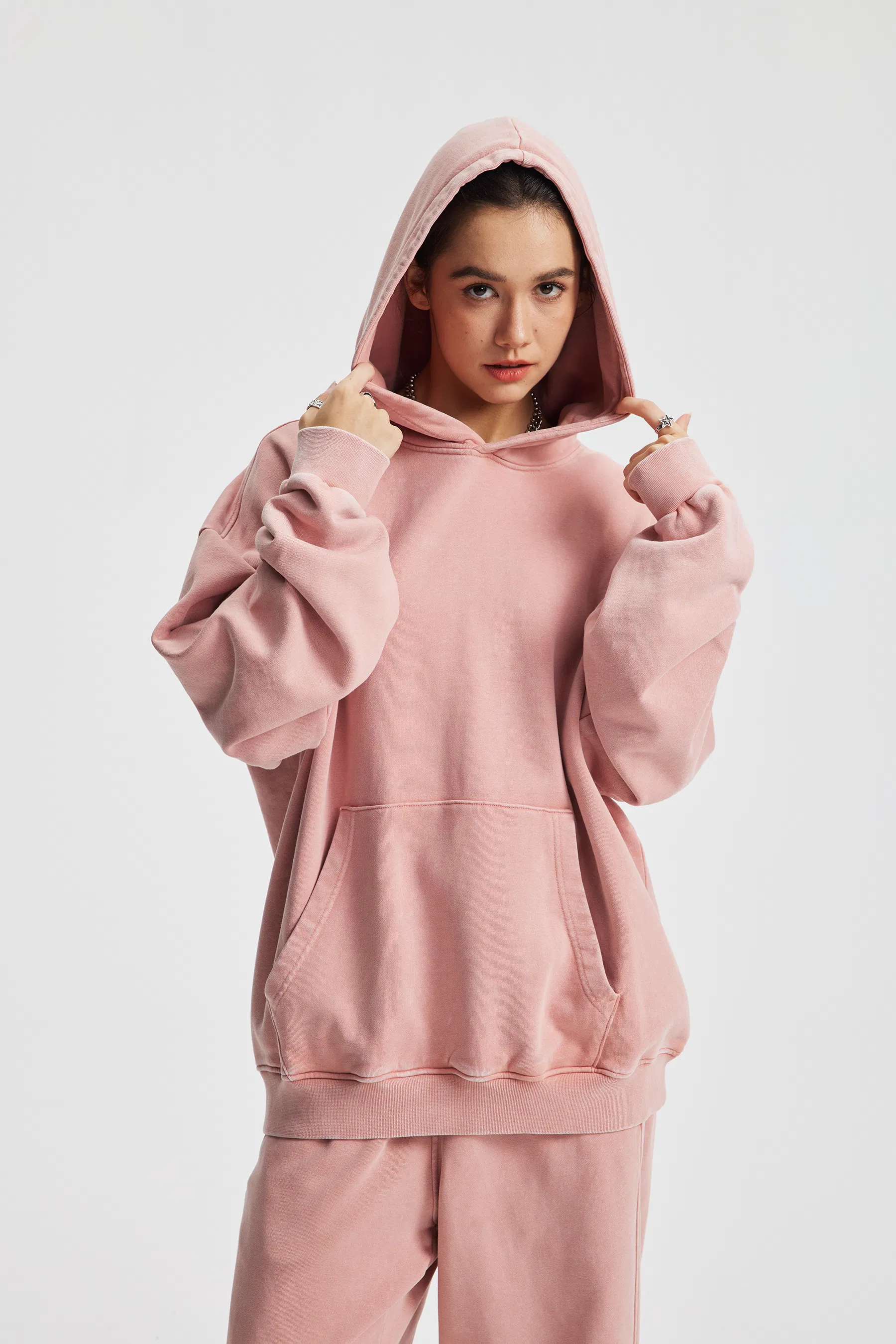Soft Washed Wax Dyed Hoodie DIY Custom Artwork Embroidery Bulk in Stock