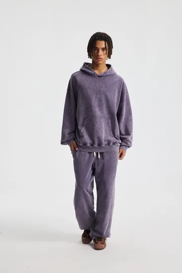 Soft Washed Wax Dyed Hoodie DIY Custom Artwork Embroidery Bulk in Stock