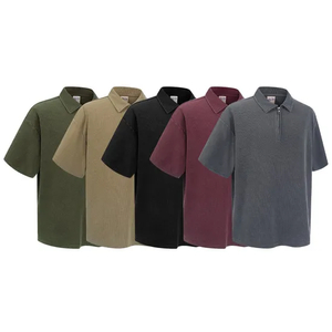 American Vintage Half Zip Cotton Polo Support Custom Logo Embroidery DTG Bulk Wholesale Order