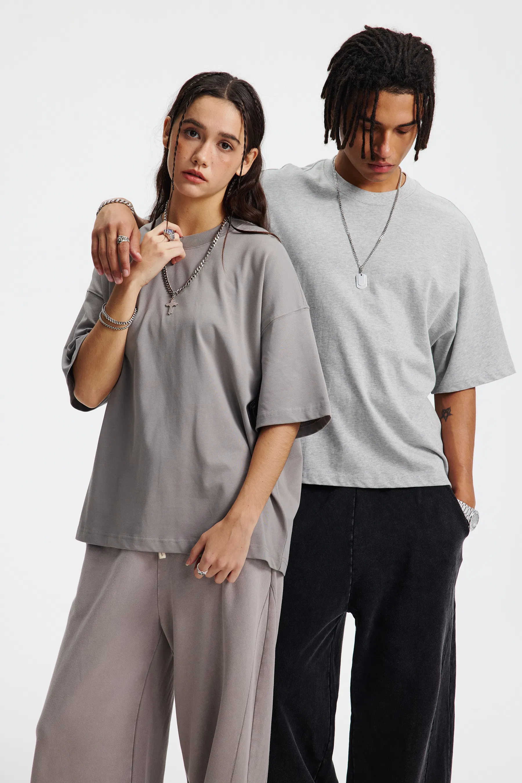 Premium Cotton Blank Oversized Tee Support Custom Logo Print Bulk Wholesale Order