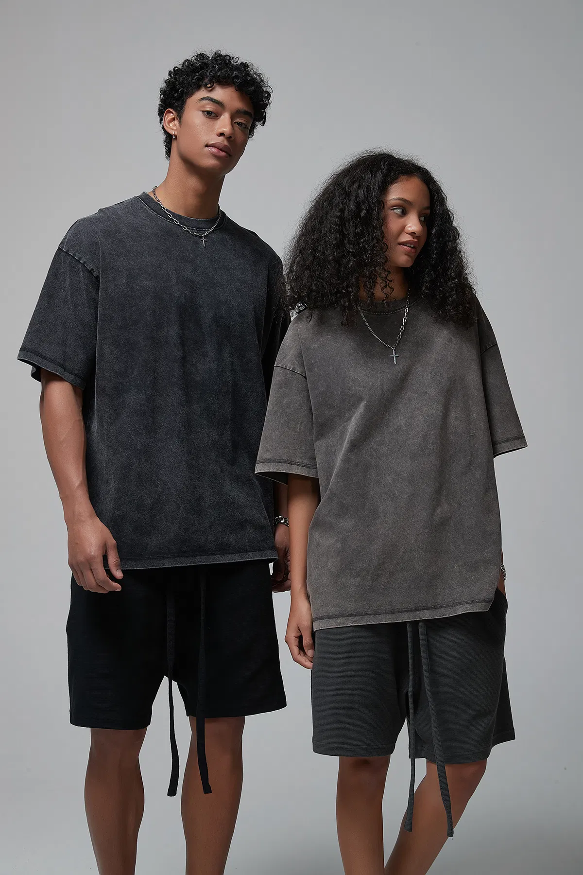 Loose Fit Vintage Washed Cotton T-Shirt Customizable for Uniform Bulk Purchase