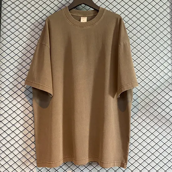 Cotton Washed Oversized Blank T-Shirt Supports Custom Logo Embroidery DTG Bulk Orders