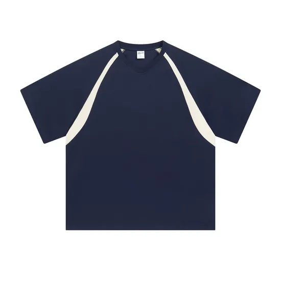 Wholesale Color-Block Cotton T-Shirt for Custom Brand Logo Merchandise Development Sale