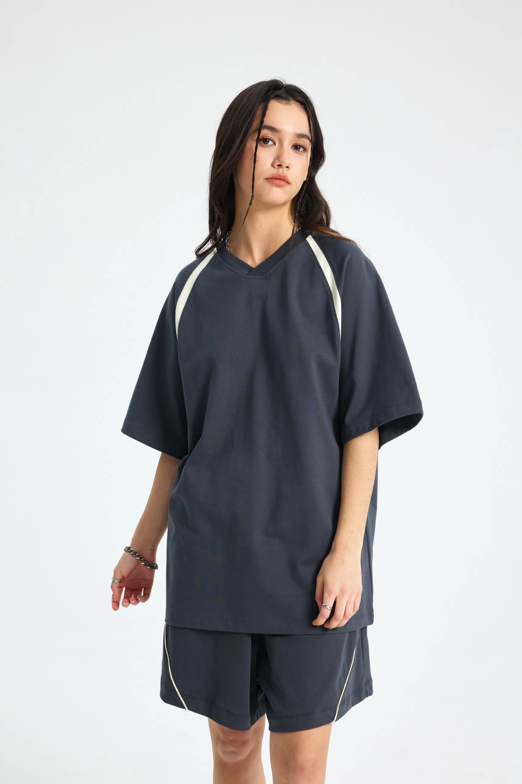 Breathable Cool Pure Cotton Contrast Raglan T-Shirt Make Custom Brand Logo DTG Embroidery Wholesale Service