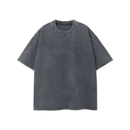 Drop Shoulder Unisex Loose Pure Cotton Tee Custom Art Embroidery DTG Large Quantity Wholesale Supply