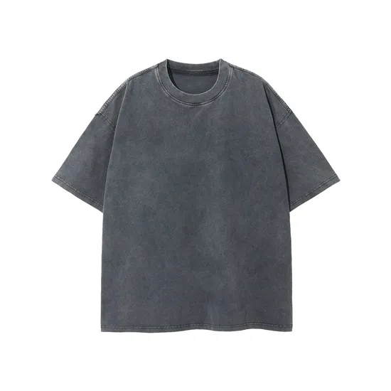 Drop Shoulder Unisex Loose Pure Cotton Tee Custom Art Embroidery DTG Large Quantity Wholesale Supply