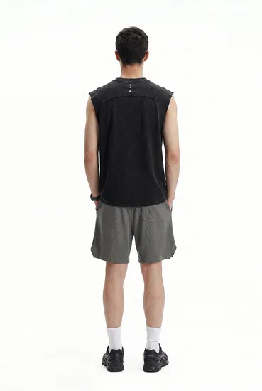 Unisex Vintage Wash Sleeveless Top Loose Oversized Casual Gym Workout Ves