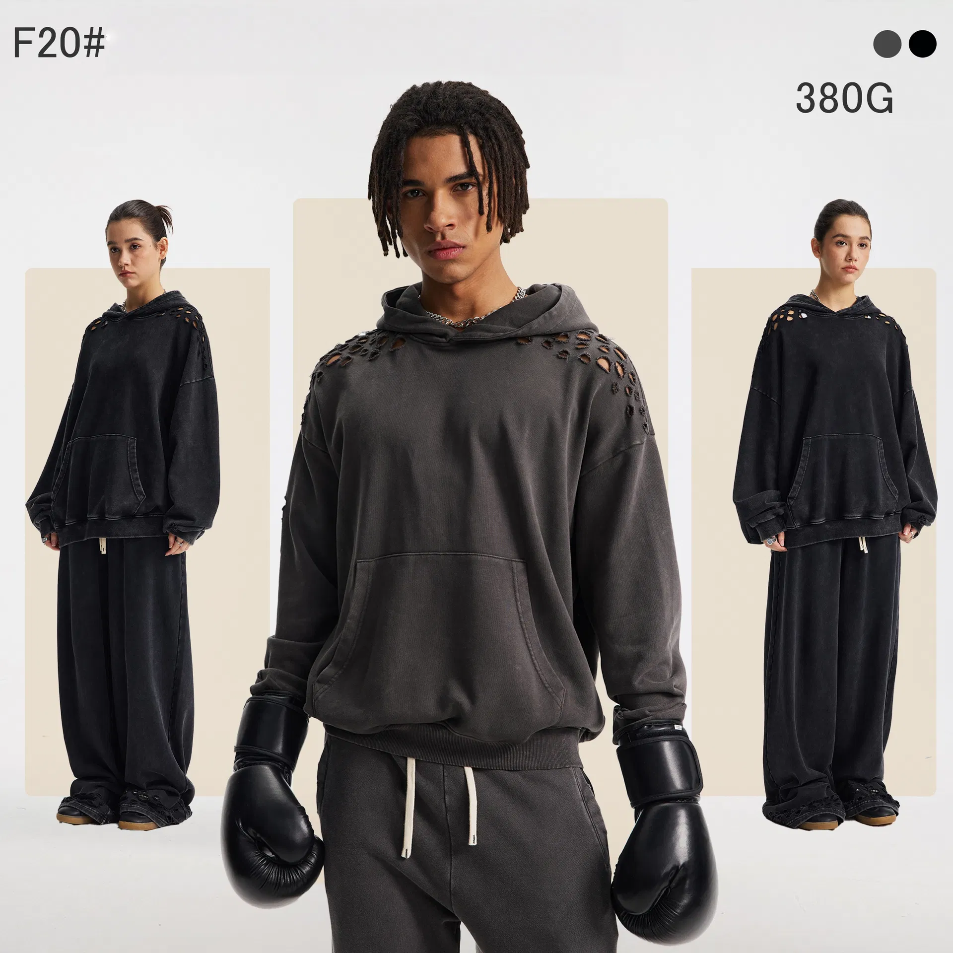 Distressed Washed Cotton Hoodie Custom Logo Embroidery Dtf Bulk Wholesale