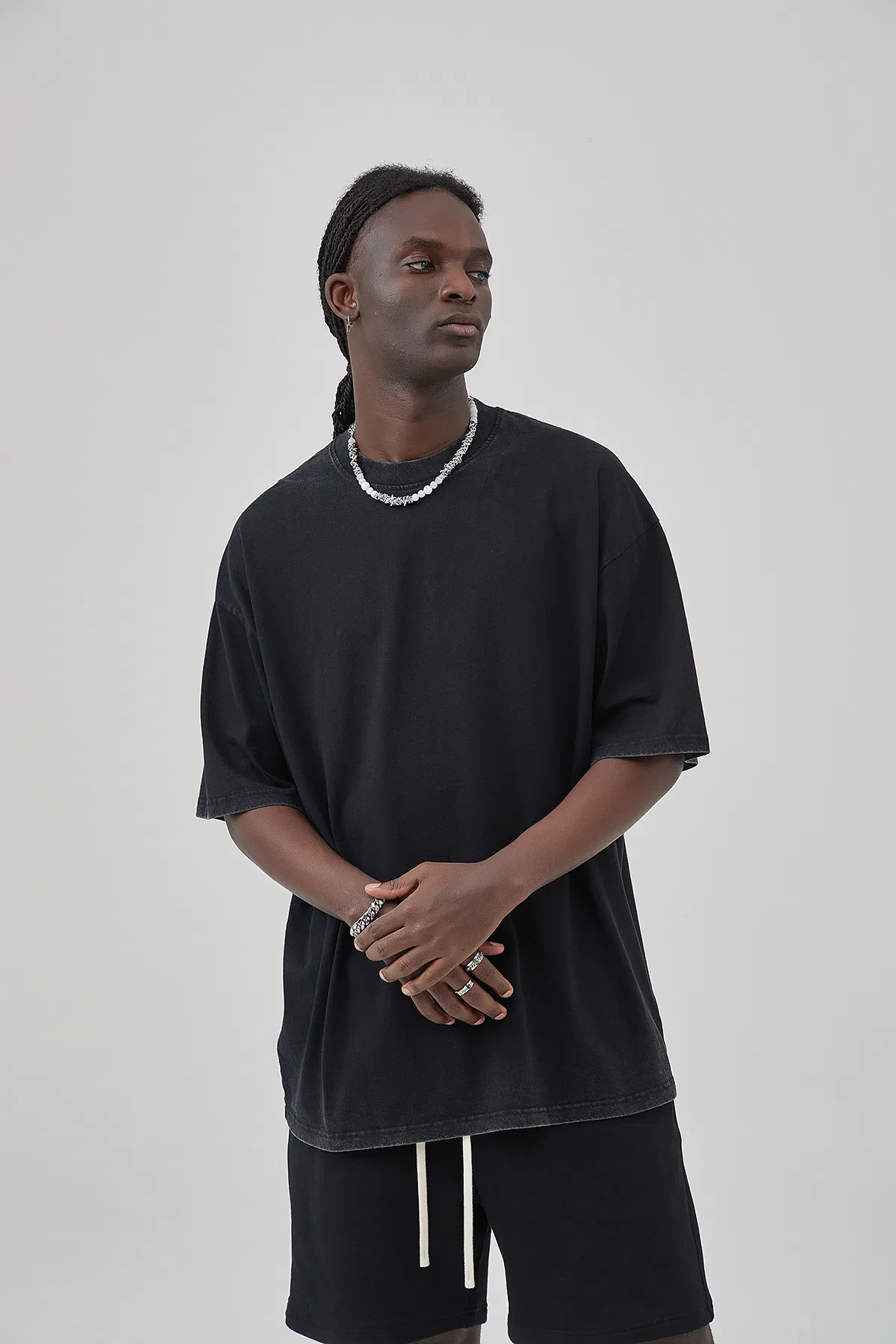 Cotton Oversized Blank T-Shirt Supports Custom Logo Embroidery DTG Bulk Orders