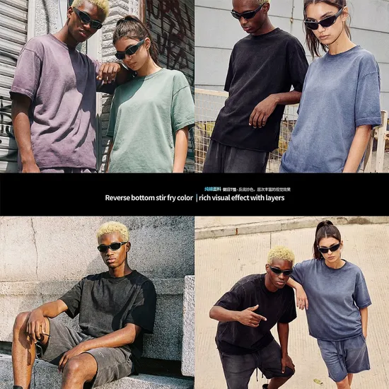Vintage Washed Pure Cotton Tees Custom Logo Embroidery DTG Print Bulk Wholesale Supply