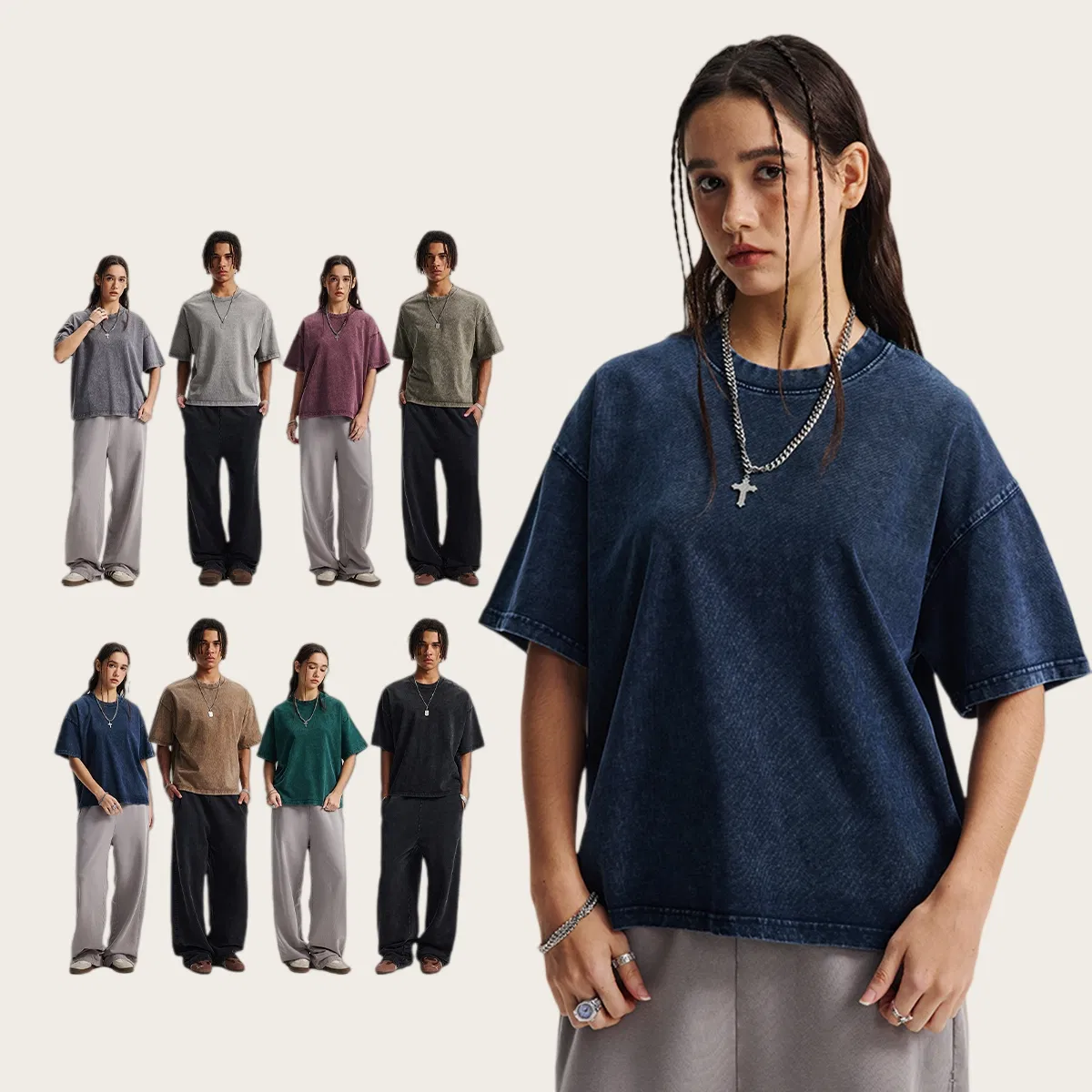 Breathable Pure Cotton Loose Tee Allows Custom Logo for Small Bulk Wholesale Deal