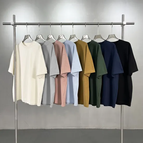 Drop Shoulder Oversize Cotton Tops Custom Artwork Embroidery DTG Large Lot Wholesale