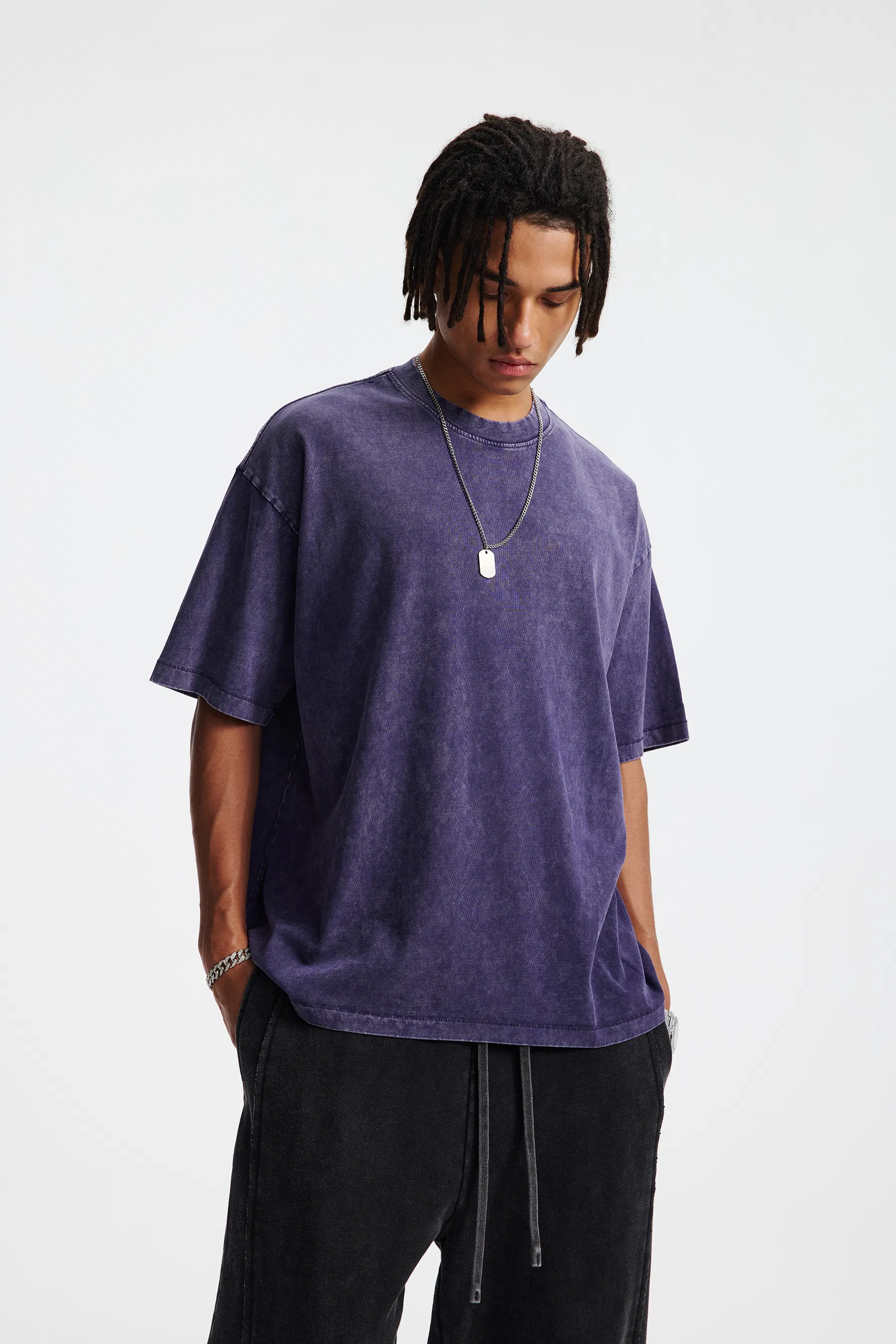Daily Hip Hop Washed Cotton T-Shirt Custom DTG Design for Large Quantity Business Clients