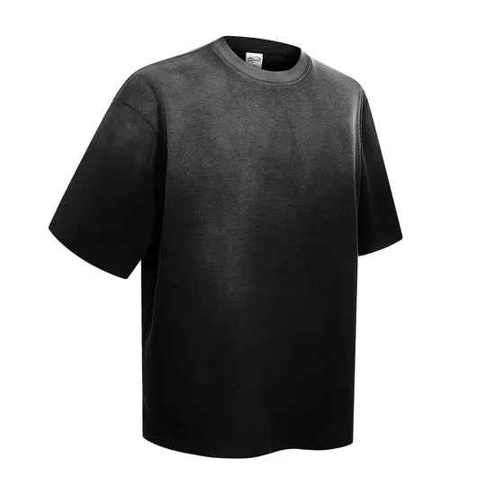 High-Quality Ombre Washed Cotton Blank T-Shirt Bulk Wholesale for Custom Embroidery and Printing Business