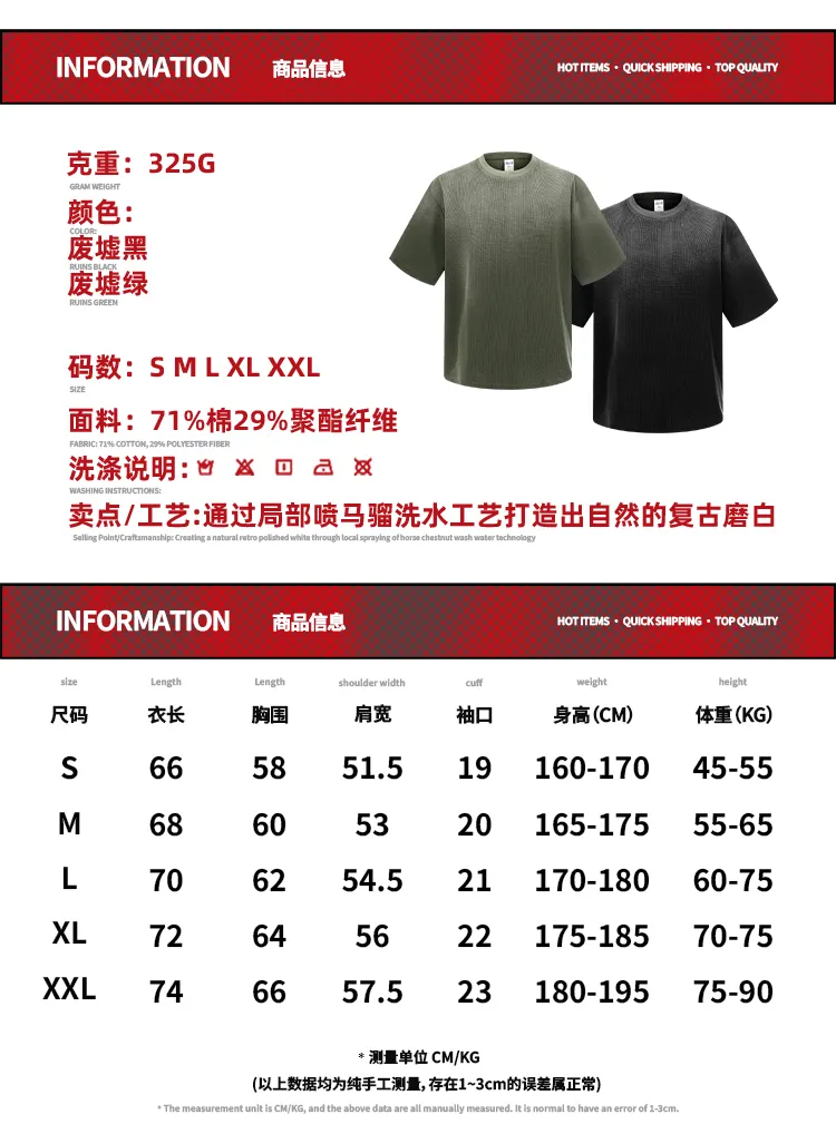 High-Quality Ombre Washed Cotton Blank T-Shirt Bulk Wholesale for Custom Embroidery and Printing Business