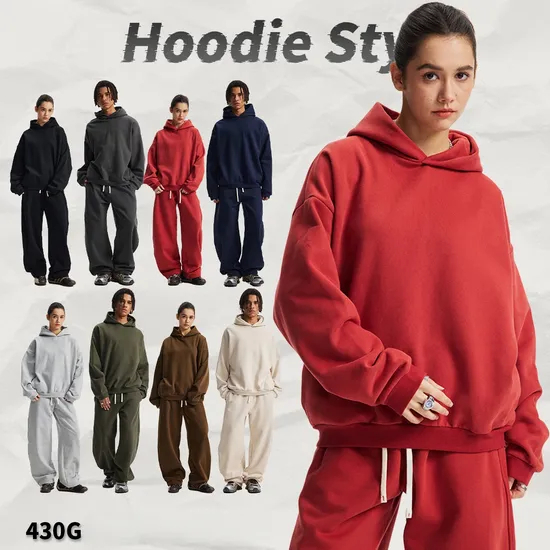 Classic Loose Drop Shoulder Cotton Hoodie Custom Logo Wholesale for Clothing Brands