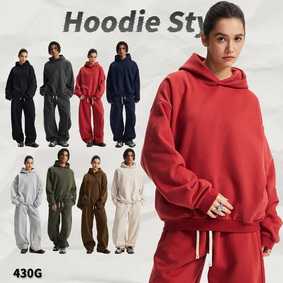 Classic Loose Drop Shoulder Cotton Hoodie Custom Logo Wholesale for Clothing Brands