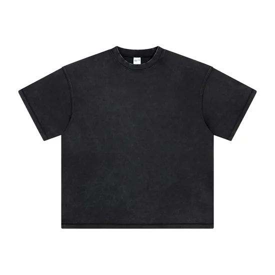 Pigment Washed Blank T-Shirt Supports Custom Logo Embroidery DTG Bulk Orders
