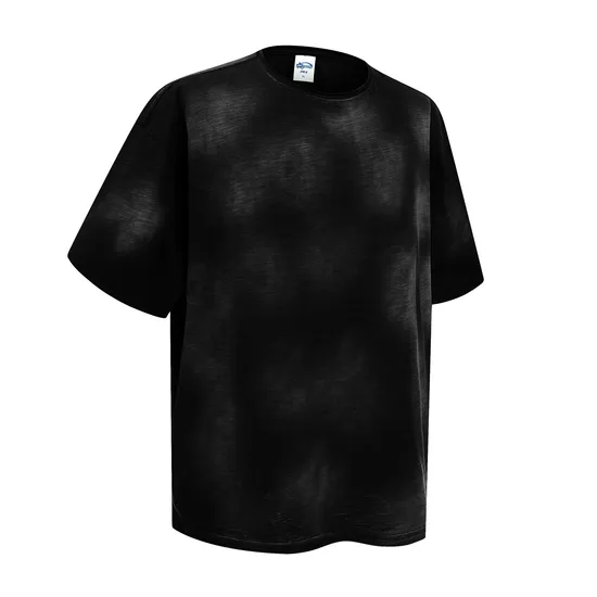 High-Quality Tie-Dye Washed Cotton Blank T-Shirt Bulk Wholesale for Custom Embroidery and Printing Business