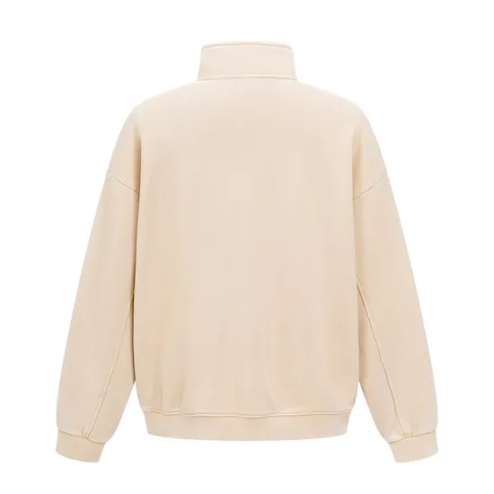 Quarter Zip Washed Cotton Sweatshirt Custom Logo Embroidery DTG Bulk Wholesale Service