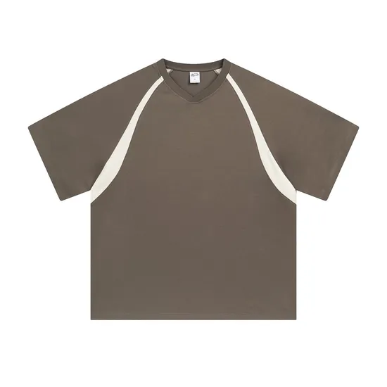 Wholesale Color-Block Cotton T-Shirt for Custom Brand Logo Merchandise Development Sale