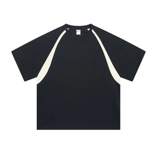 Breathable Cool Pure Cotton Contrast Raglan T-Shirt Make Custom Brand Logo DTG Embroidery Wholesale Service