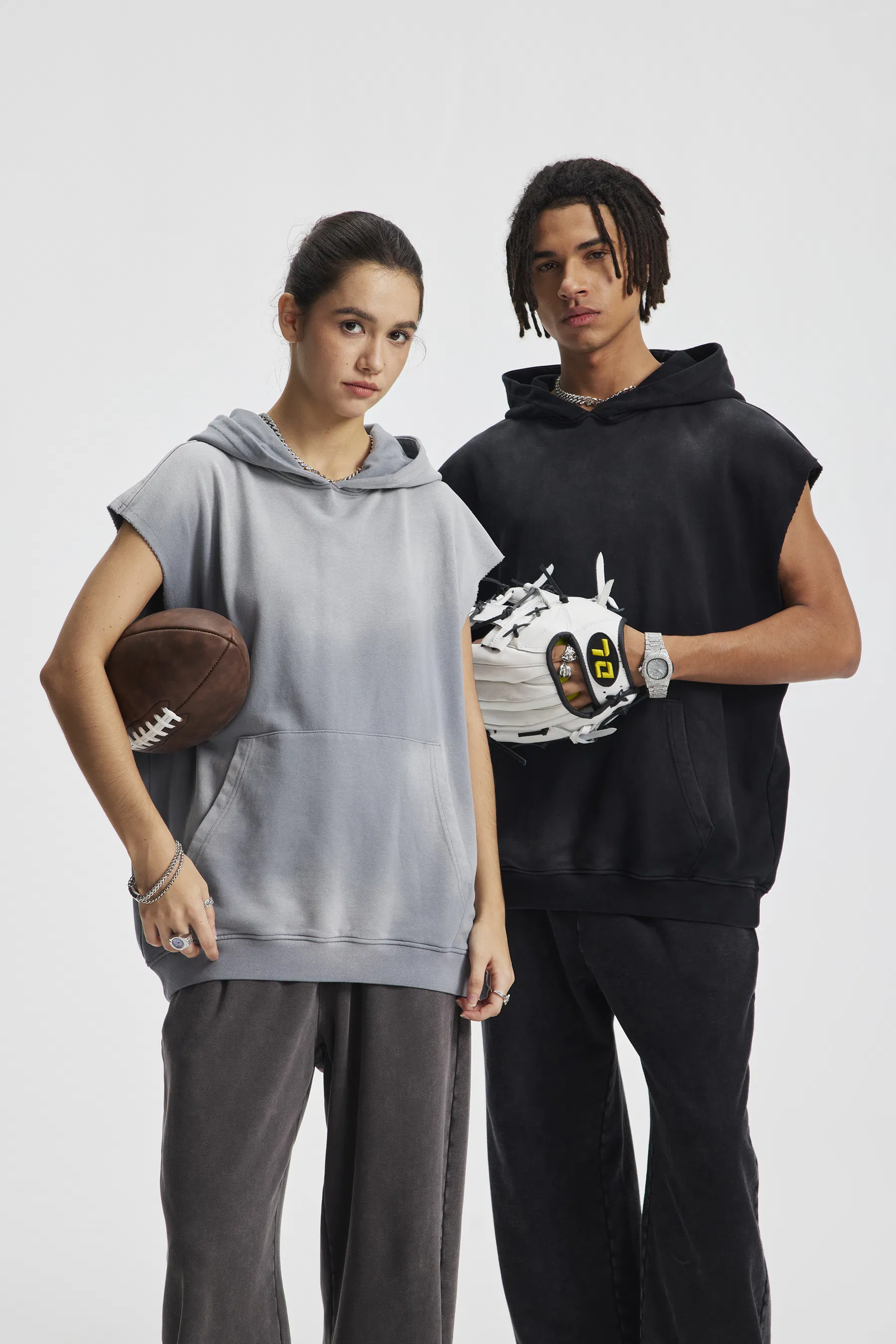 Unisex Oversized Sleeveless Hoodie Personal Custom Logo Factory Direct Bulk Sale
