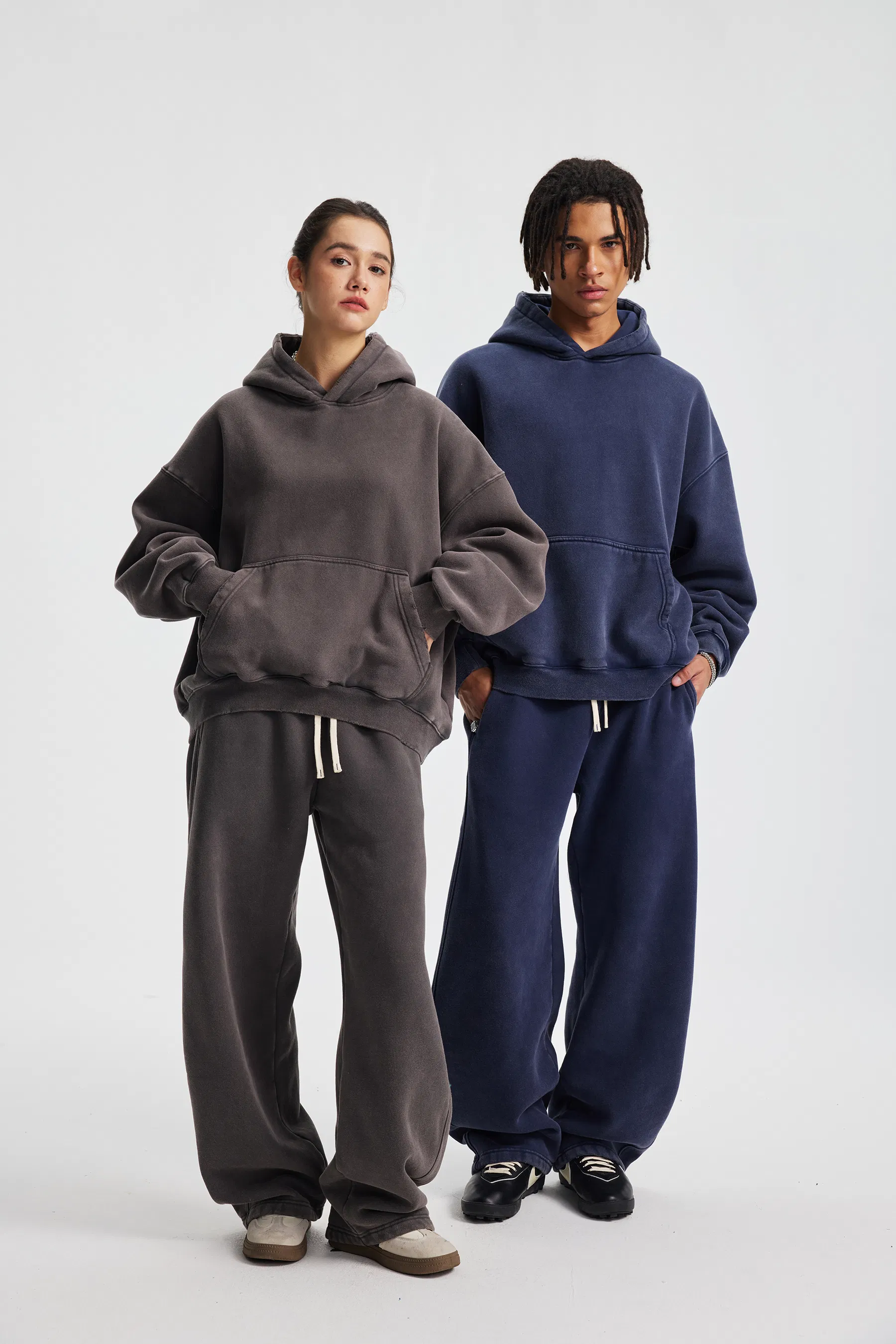 Cropped Drop Shoulder Cotton Hoodie Custom Logo Embroidery Dtf Print Bulk Wholesale Supply