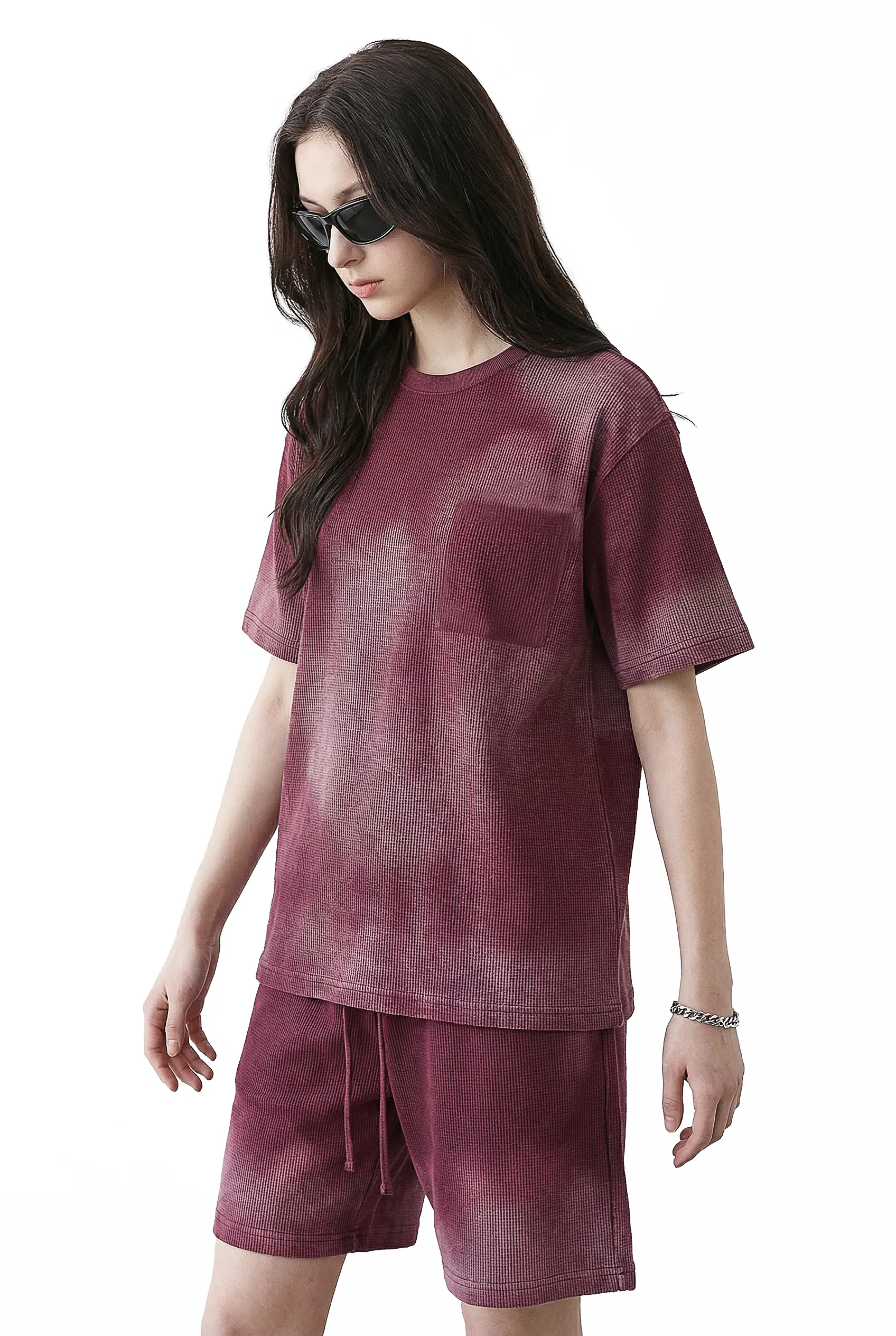 Retro Ombre Cotton T-Shirt Allows Small Batch Custom Logo Embroidery and DTG Service