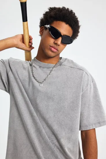 Solid Color Washed Cotton T-Shirt Supports Custom Logo Embroidery DTG Bulk Orders