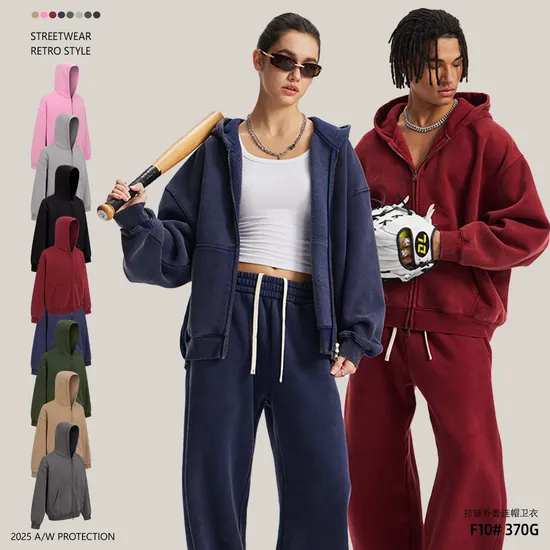 Front Pocket Cotton Full Zip Hoodie Custom Design for Worldwide Clothing Bulk Shipment