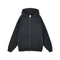 Acid Washed Black Gray Full Zip Cotton Hoodie Custom Logo Embroidery Dtf Bulk Wholesale