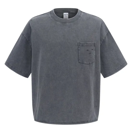 Vintage Blank Pocket T-Shirt Accepts Custom Design DTG Print for Global Bulk Clothing Buyers