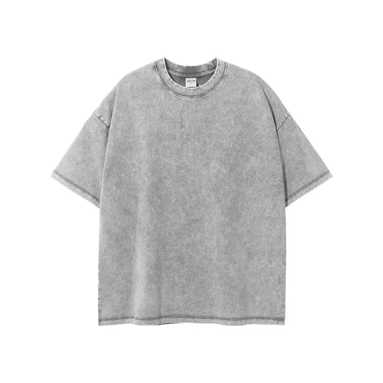 Breathable Thick Pure Cotton Vintage Washed Top Make Custom Brand Logo DTG Embroidery Wholesale Service