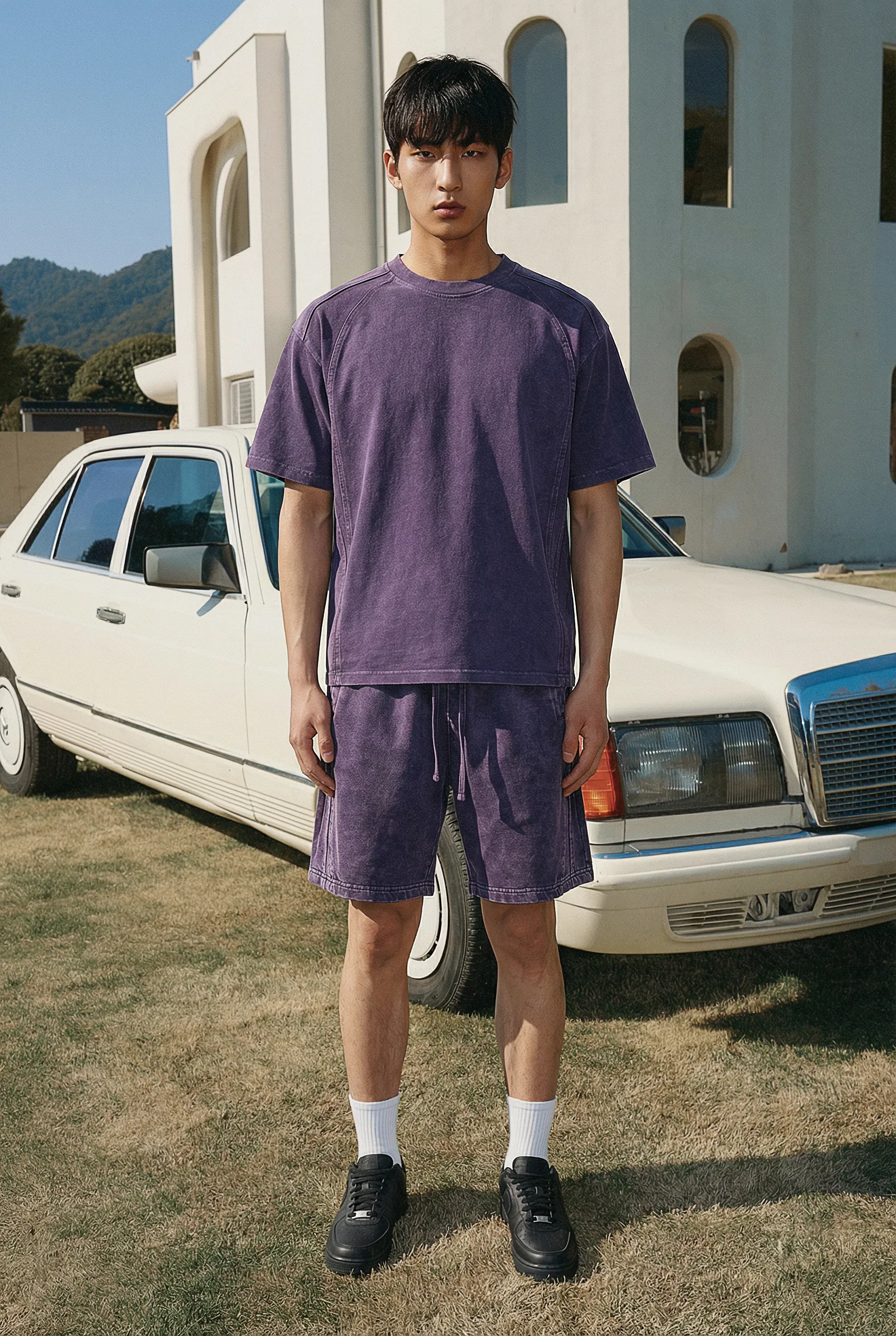 Premium Vintage Washed Cotton Blank Tee Fits Custom Embroidery and Direct-to-Garment Printing Process