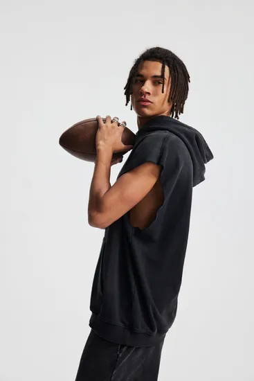 Unisex Oversized Sleeveless Hoodie Personal Custom Logo Factory Direct Bulk Sale