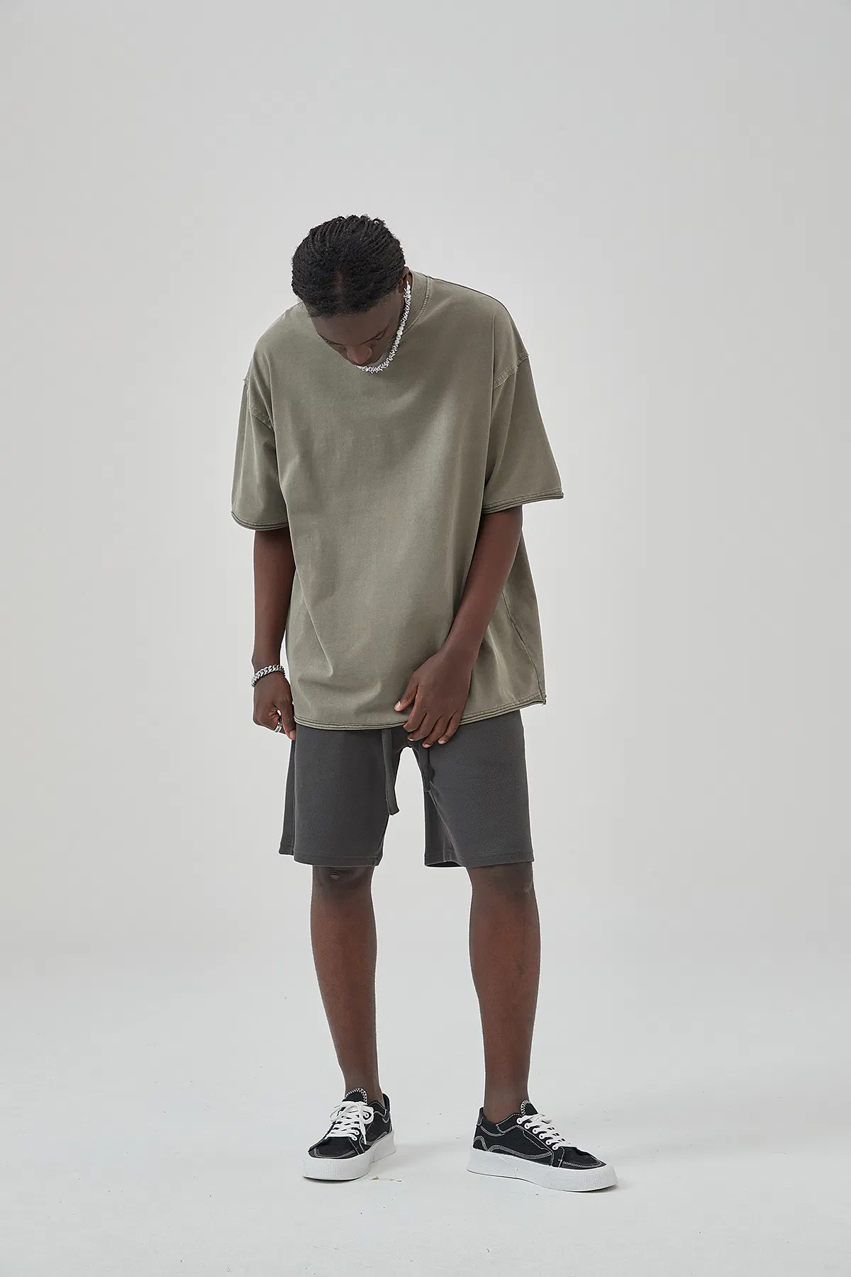 Daily Wear Oversized Cotton T-Shirt Supports Personal Art Design Embroidery DTG Processing