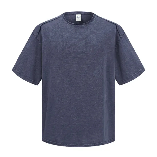 Premium Soft Pure Cotton Vintage Ribbed T-Shirts with Printed and Embroidered Custom Bulk Order