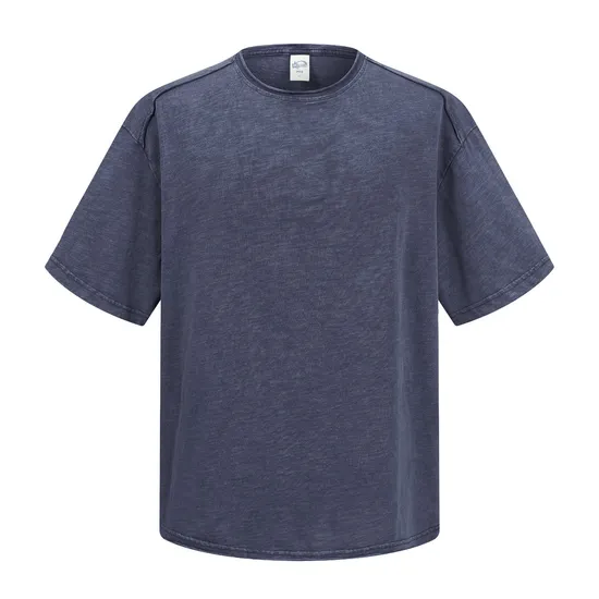 Premium Soft Pure Cotton Vintage Ribbed T-Shirts with Printed and Embroidered Custom Bulk Order