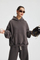 Cropped Drop Shoulder Cotton Hoodie Custom Logo Embroidery Dtf Print Bulk Wholesale Supply