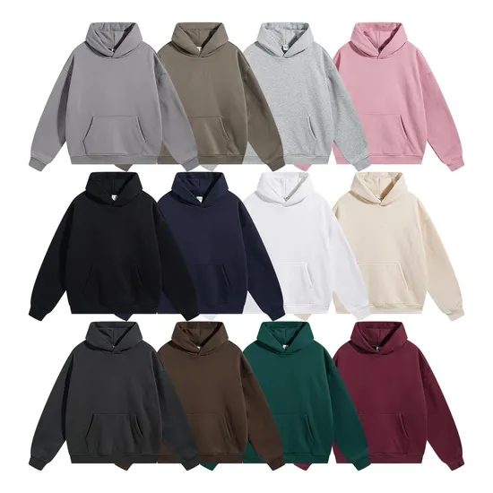 Fleece Lined No Drawstring Thick Hoodie 12 Colors Custom Logo Wholesale Service