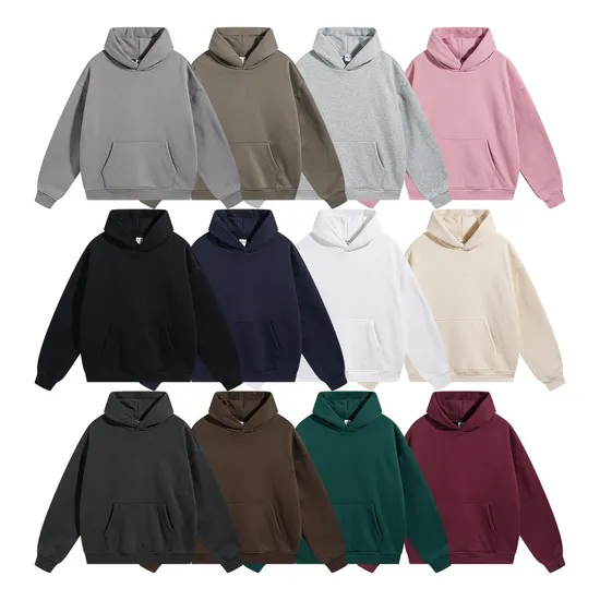 Fleece Lined No Drawstring Thick Hoodie 12 Colors Custom Logo Wholesale Service
