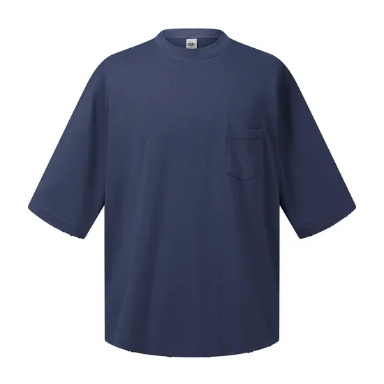 Breathable Pure Cotton Minimal Pocket T-Shirts Make Custom Brand Logo DTG Embroidery Wholesale Service