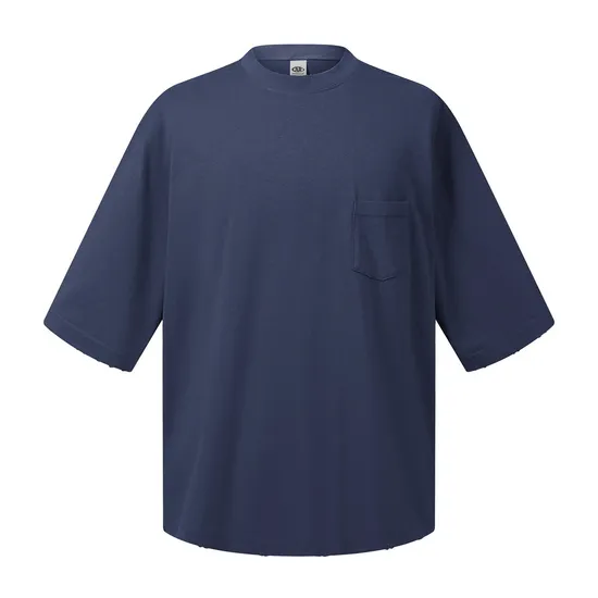 Breathable Pure Cotton Minimal Pocket T-Shirts Make Custom Brand Logo DTG Embroidery Wholesale Service