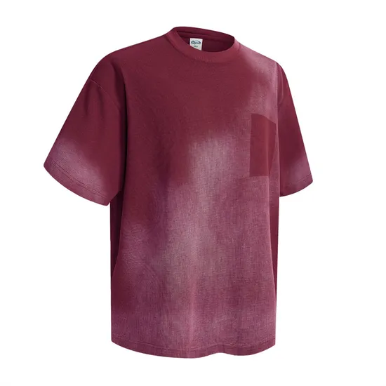 Retro Ombre Cotton T-Shirt Allows Small Batch Custom Logo Embroidery and DTG Service