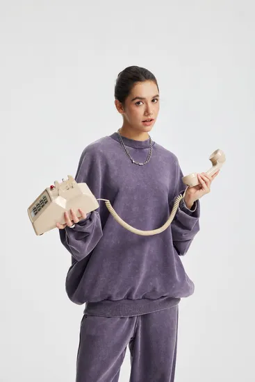 Premium Vintage Cotton Crew Sweatshirt Custom Logo DTG Embroidery Bulk Clothing Reseller
