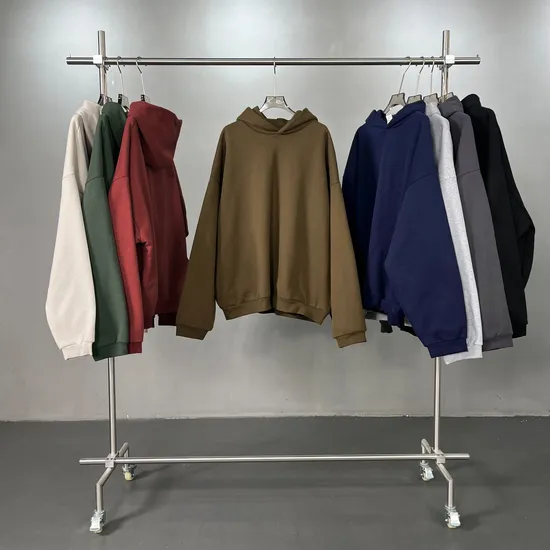 Classic Loose Drop Shoulder Cotton Hoodie Custom Logo Wholesale for Clothing Brands