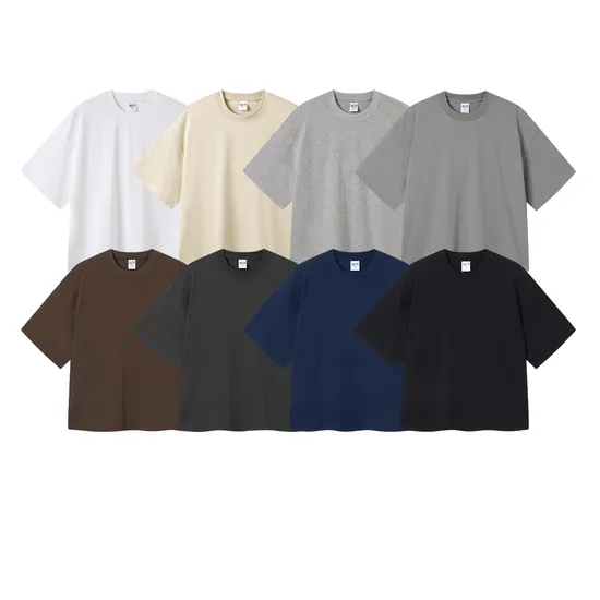 Drop Shoulder Unisex Casual Pure Cotton Tee Custom Art Embroidery DTG Large Quantity Wholesale Supply