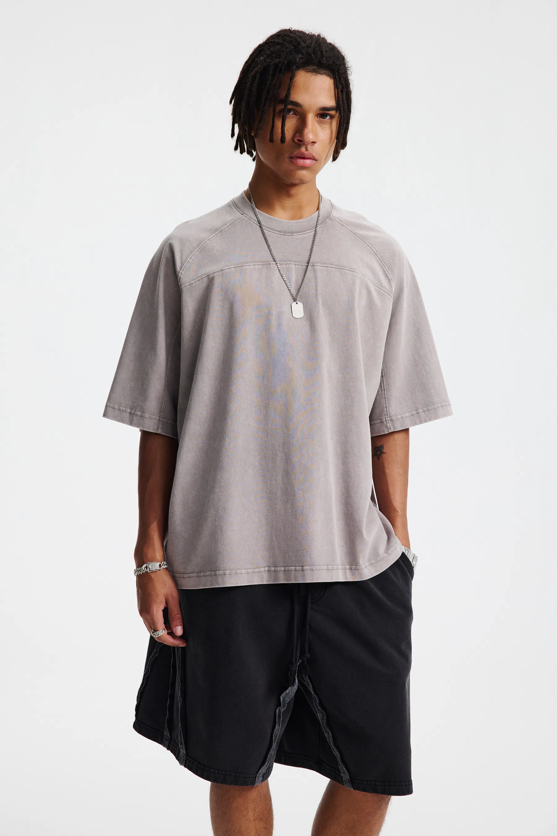 Blank Distressed Splash Print Cotton T-Shirt Accept Custom Design DTG Print for Global Bulk Buyers