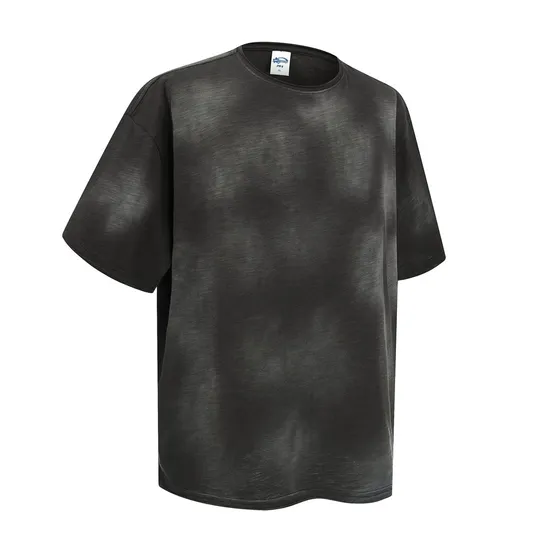 High-Quality Tie-Dye Washed Cotton Blank T-Shirt Bulk Wholesale for Custom Embroidery and Printing Business